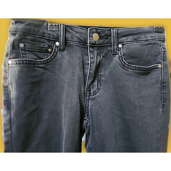 J.O.A. Jeans SZ 25 New Black Denim Raw Hem Cotton Stretch Just One Answer CR50 - Picture 2 of 11